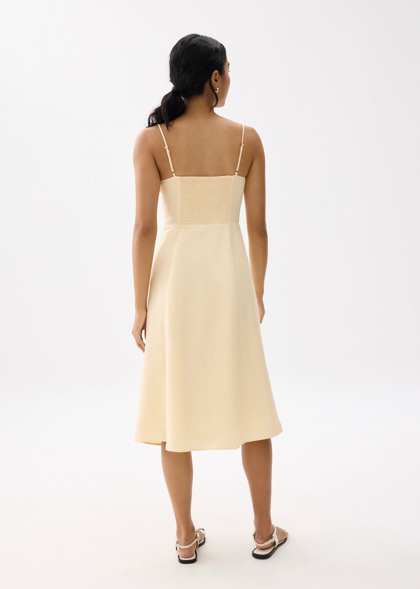 Love Bonito Emi Linen Fit & Flare Midi Dress (Daffodil) - XS