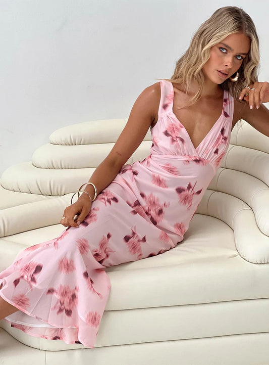 Princess Polly Maysa Floral Maxi Dress Pink