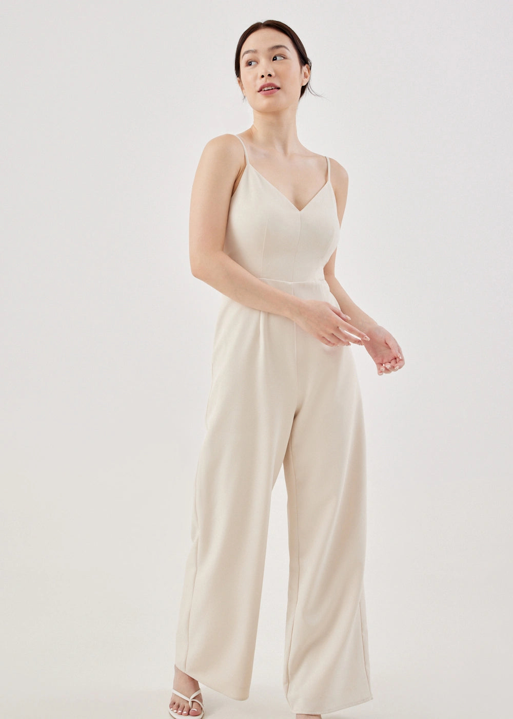 Love Bonito Anissa Padded Cut Out Jumpsuit (Cream) - XS