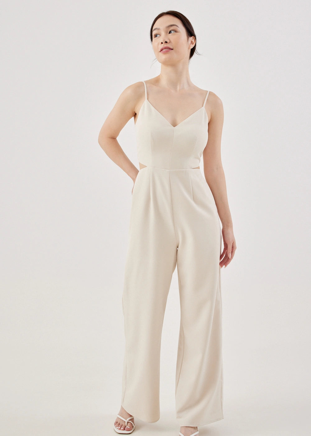 Love Bonito Anissa Padded Cut Out Jumpsuit (Cream) - XS