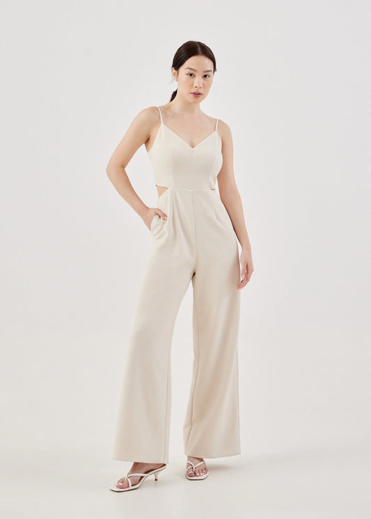 Love Bonito Anissa Padded Cut Out Jumpsuit (Cream) - XS